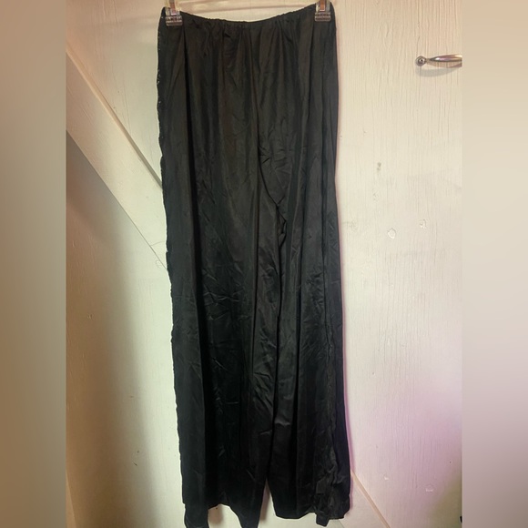 Vintage Annique by Rosa black satin three piece lounge nightwear set ladies med - Picture 5 of 15